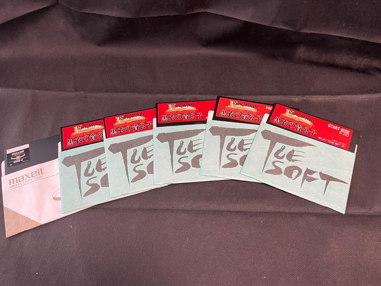 PC-8801 Rune Worth: Kokui no Kikoushi W/Box, manual set Partly tested-h0711