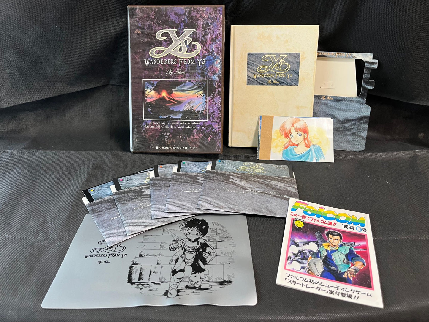 PC-8801 Ys 3, Ys III: Wanderers from Ys W/Box, manual, set, Partly tested-h0711-