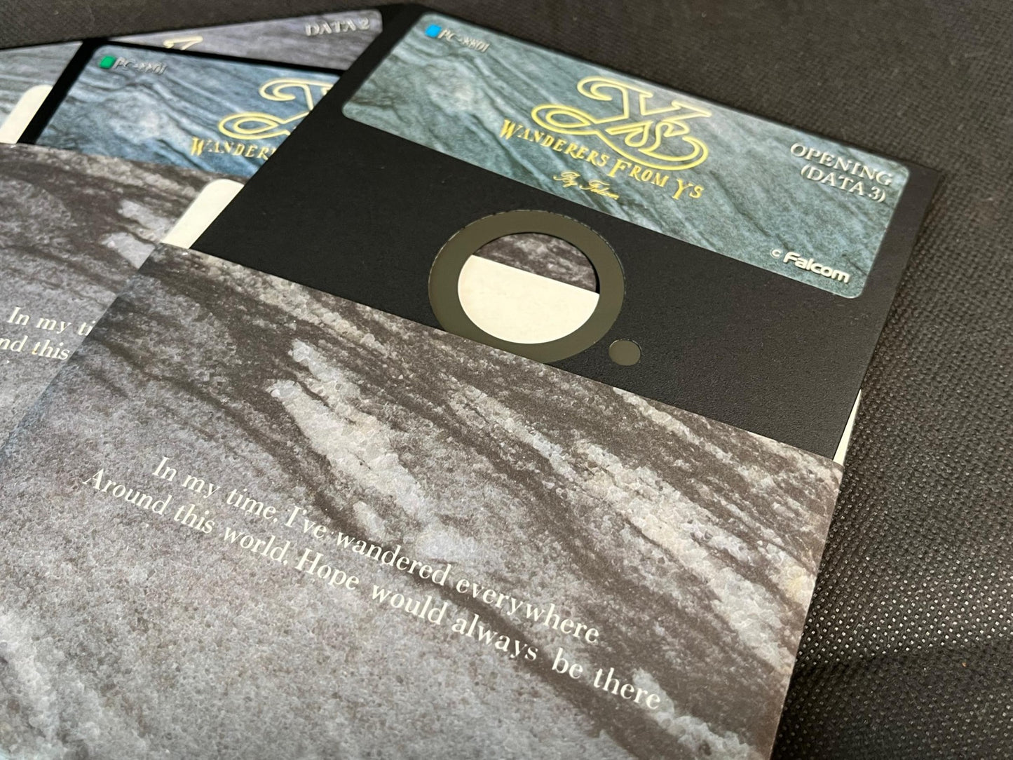 PC-8801 Ys 3, Ys III: Wanderers from Ys W/Box, manual, set, Partly tested-h0711-