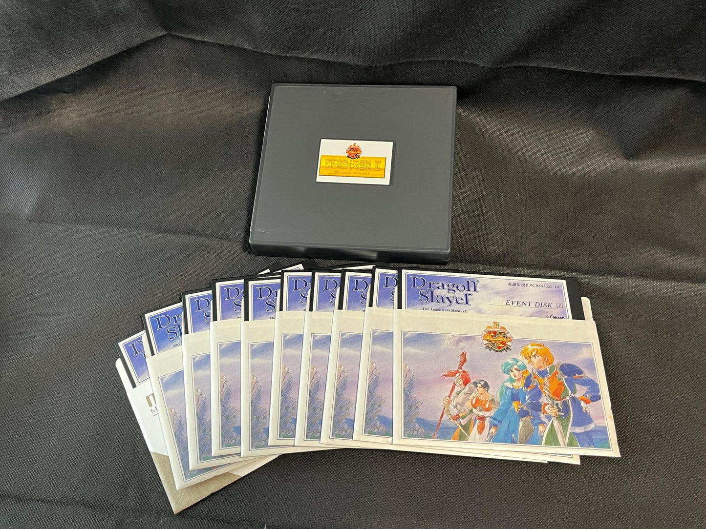 PC-8801 Dragon Slayer: The Legend of Heroes 2 W/Box, manual, Partly tested-h0711