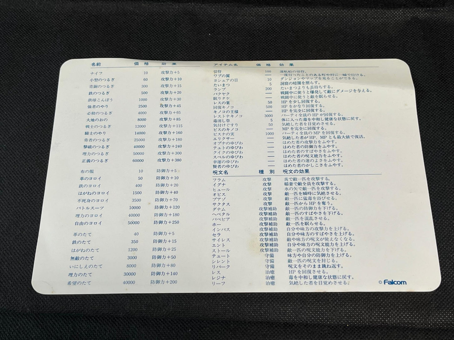 PC-8801 Dragon Slayer: The Legend of Heroes 2 W/Box, manual, Partly tested-h0711