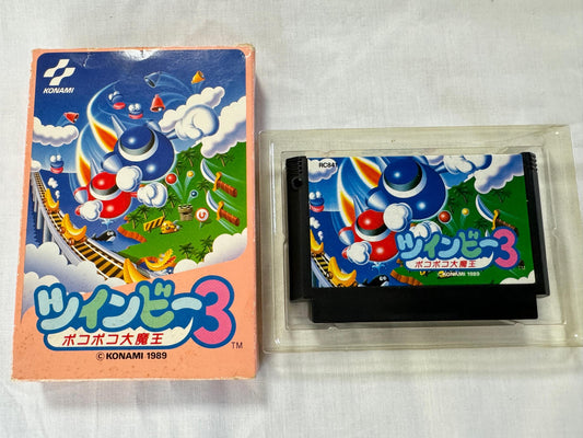 TWINBEE 3 Poko Poko Nintendo Famicom FC Cart w/Box Japan Twin bee-g1126-
