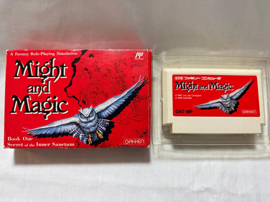No manual, Might and Magic M&M Nintendo Famicom FC NES Cart w/Box Japan-g1126-