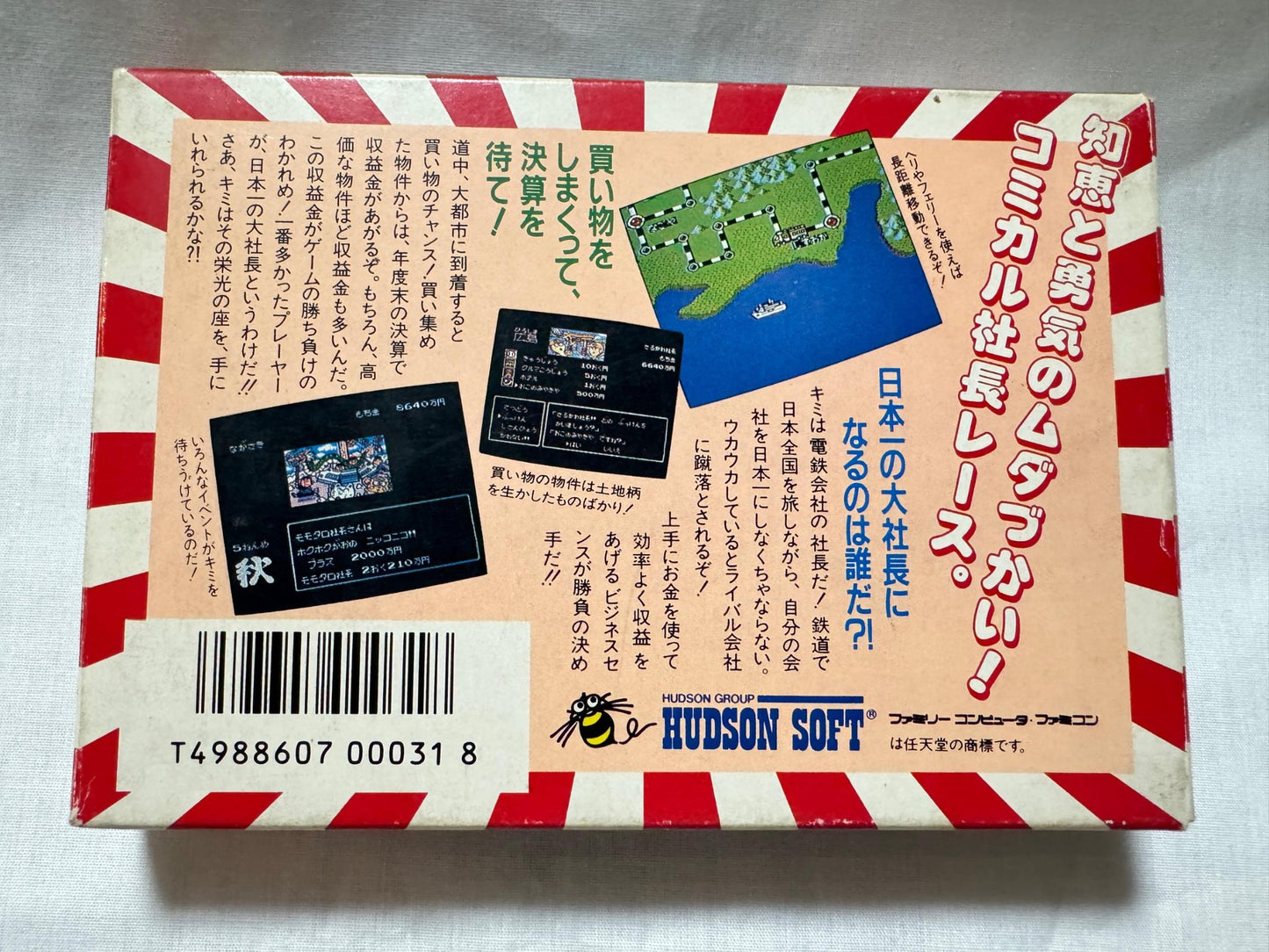 Momotaro Dentetsu Momotetsu Nintendo Famicom FC Cart w/Manual, Box Japan-g1126-