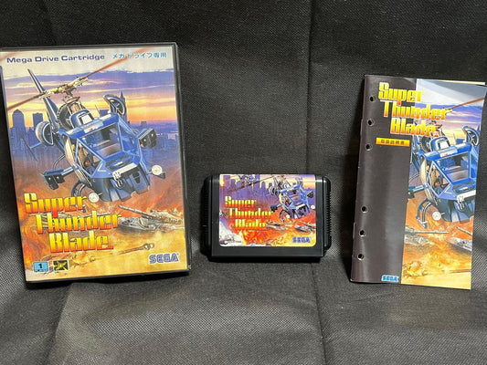 SUPER THUNDER BLADE SEGA MEGA DRIVE Genesis Cartridge w/Manual, Box-g0429-