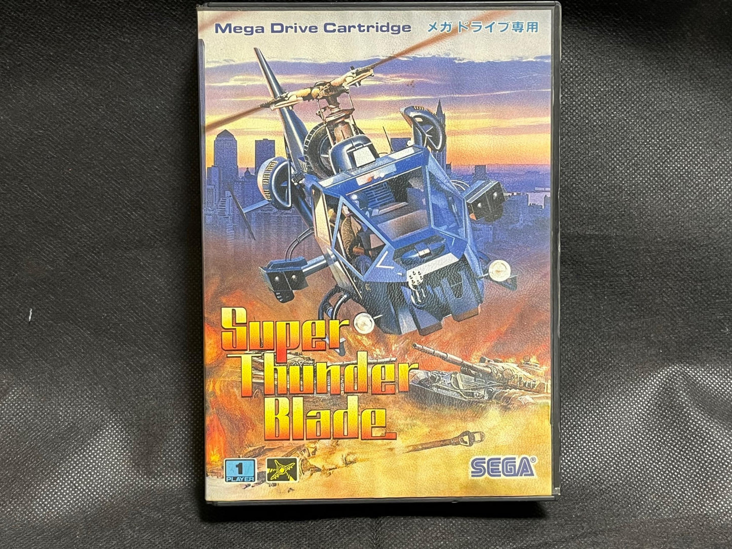 SUPER THUNDER BLADE SEGA MEGA DRIVE Genesis Cartridge w/Manual, Box-g0429-