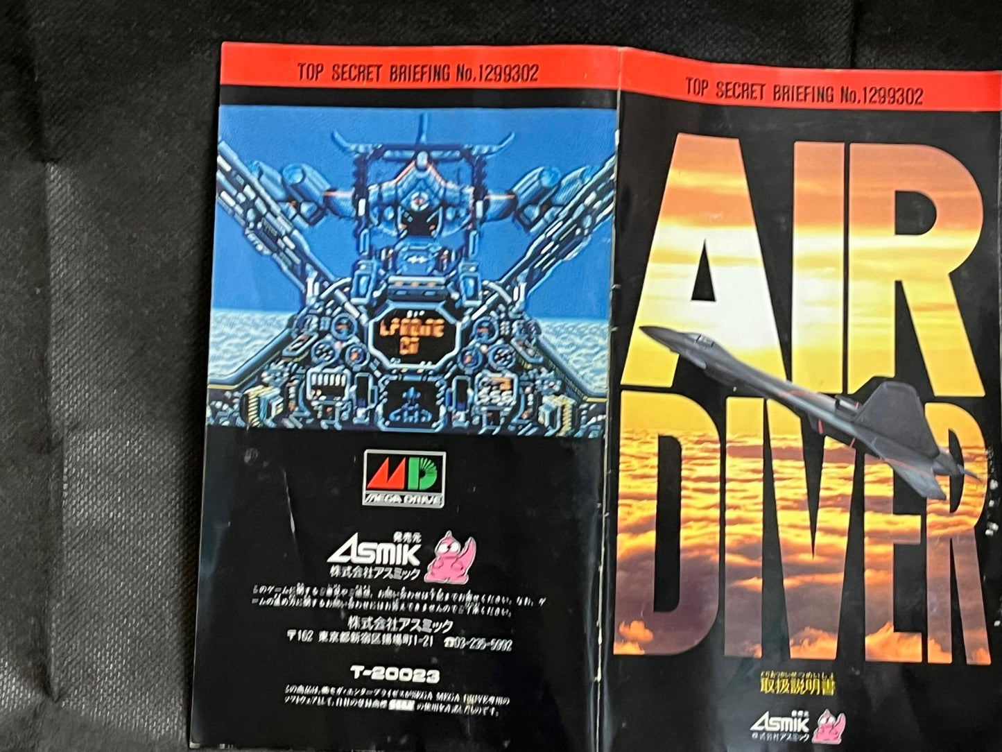 AIR DIVER SEGA MEGA DRIVE Genesis Cartridge w/Manual, Box, working-g0429-