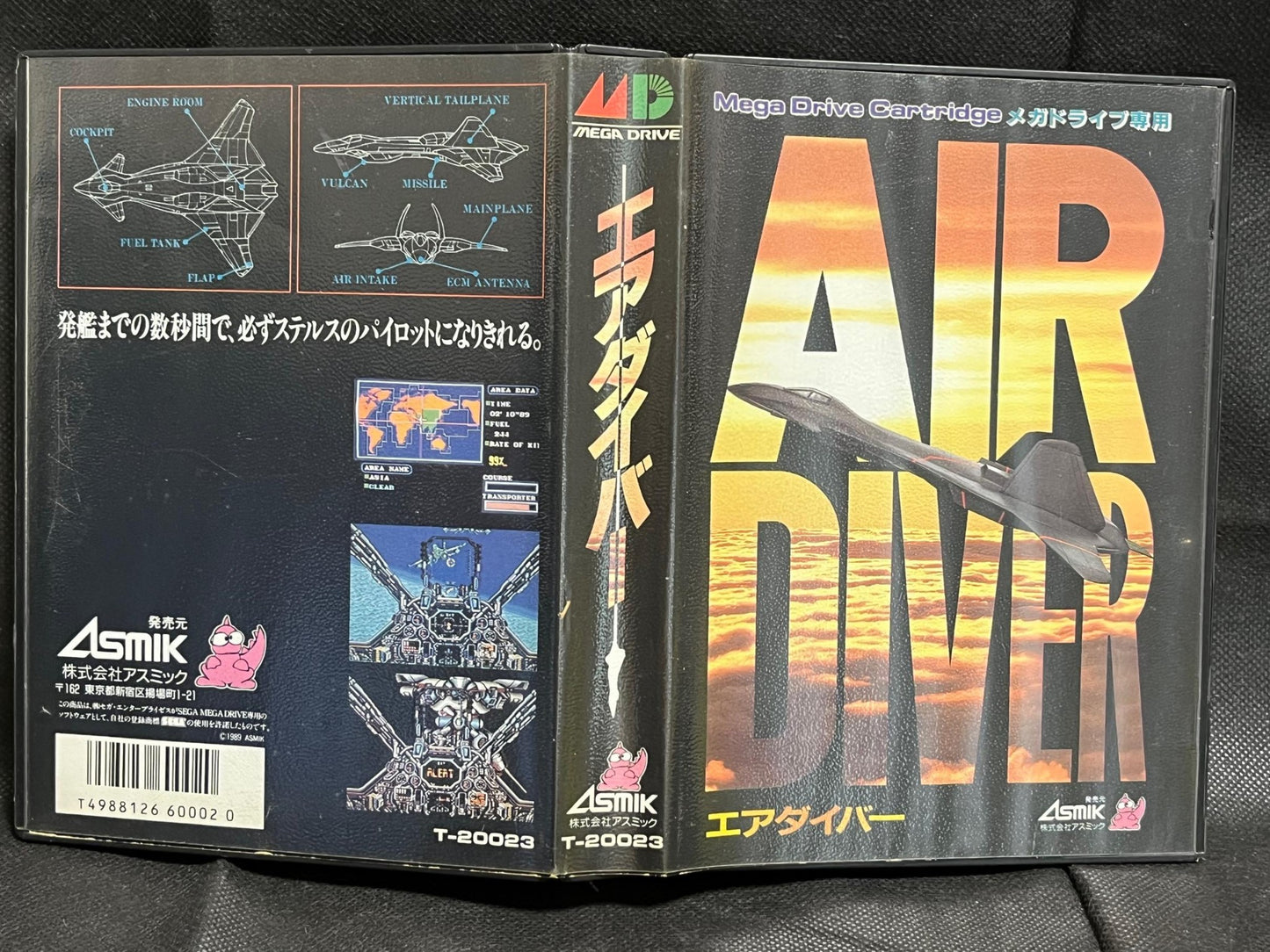 AIR DIVER SEGA MEGA DRIVE Genesis Cartridge w/Manual, Box, working-g0429-