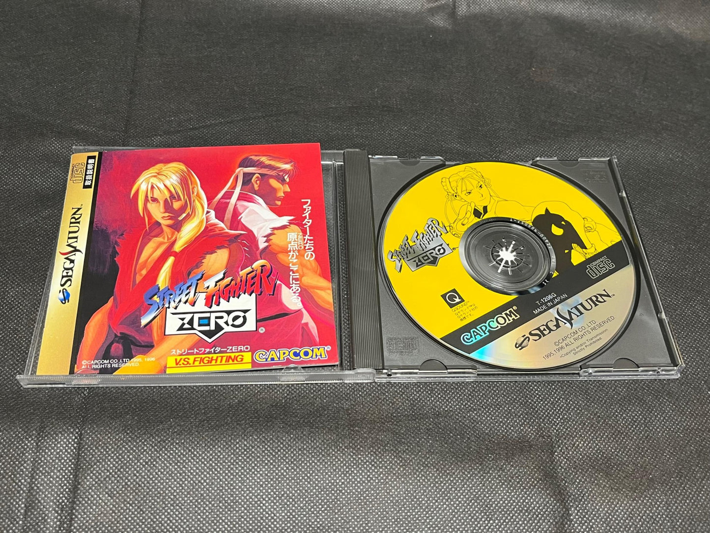 Street Fighter ZERO 1 and 2 set SEGA Saturn, Gamedisk w/Manual, Case set-g0703-7