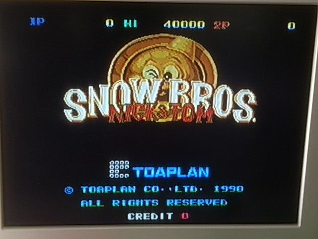 TOAPLAN Snow Bros. Arcade System JAMMA PCB Board and Inst Card set/tested-A- - Hakushin Retro Game shop