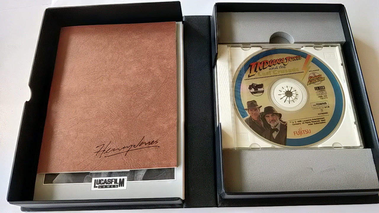 INDIANA JONES and the Last Crusade FM TOWNS Game Boxed set/Japan Ver.NTSC-J-a42- - Hakushin Retro Game shop