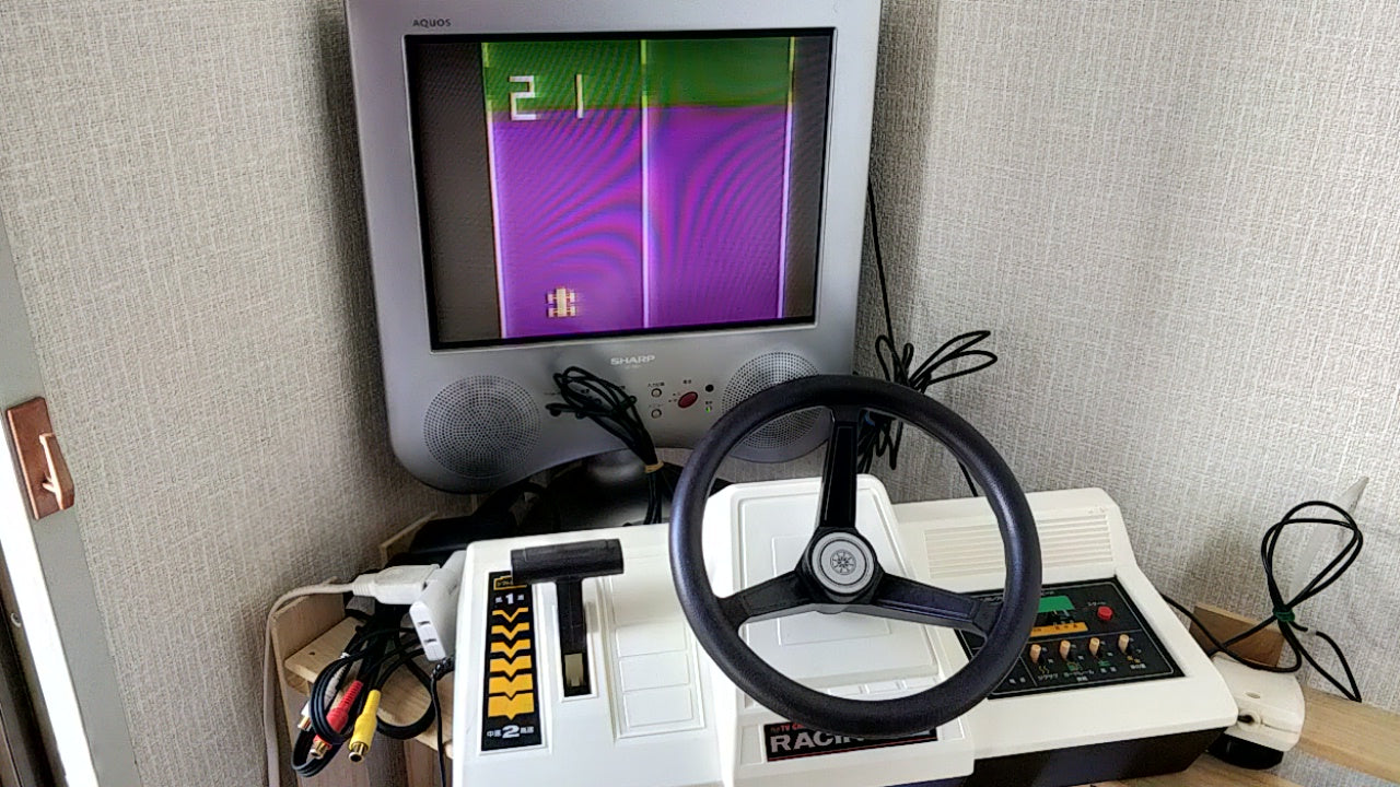 Nintendo Color TV Game Racing 112 (CTG-CR112) Console and PSU set/Tested-a418- - Hakushin Retro Game shop
