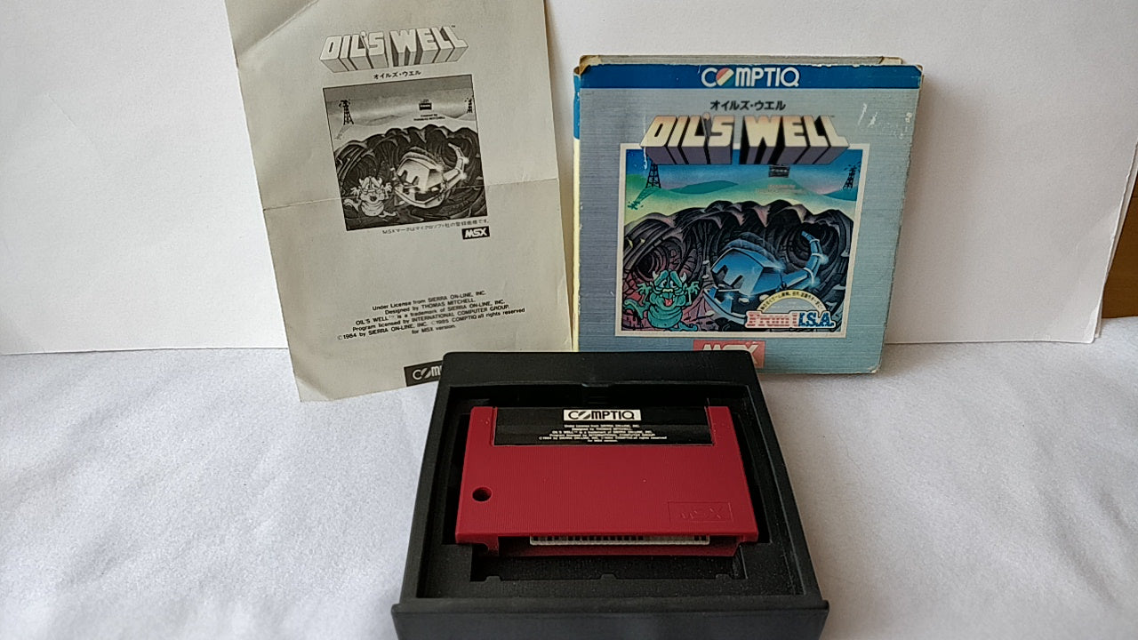 Oil's Well MSX MSX2 Game cartridge,Manual,Boxed set tested -a527- - Hakushin Retro Game shop
