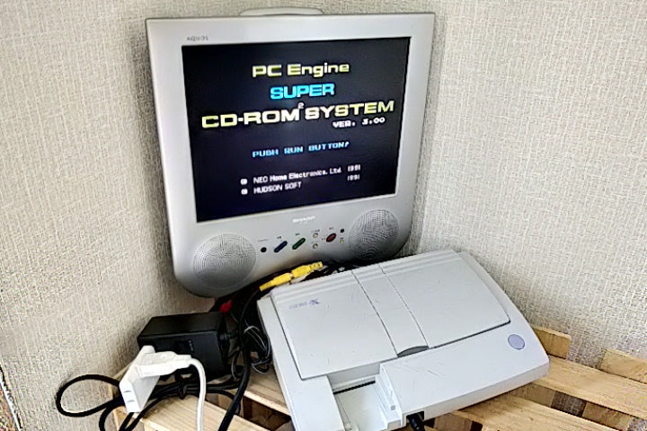 NEC PC Engine DUO-RX PCE-DUORX Console, Pad, PSU and game set, Working-a725-