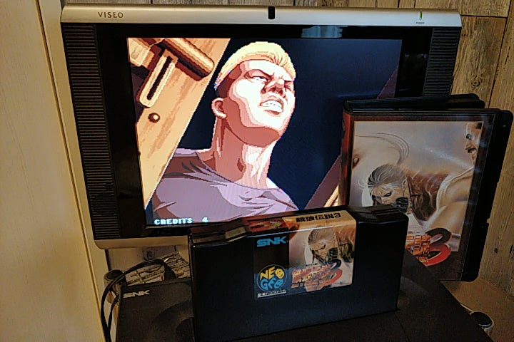 Fatal Fury 3 Garo Densetsu 3 SNK NEO GEO AES Cartridge, Manual Boxed set-f0327-