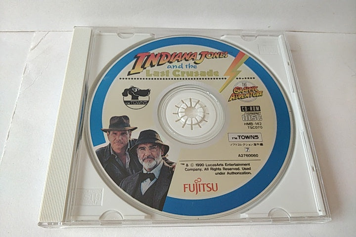 INDIANA JONES and the Last Crusade FM TOWNS Game Boxed set NTSC-J tested-a104- - Hakushin Retro Game shop