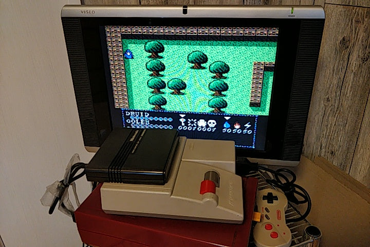 DRUID FAMICOM DISK SYSTEM FCD/Disk and case set tested -a106- - Hakushin Retro Game shop