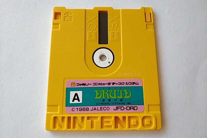 DRUID FAMICOM DISK SYSTEM FCD/Disk and case set tested -a106- - Hakushin Retro Game shop
