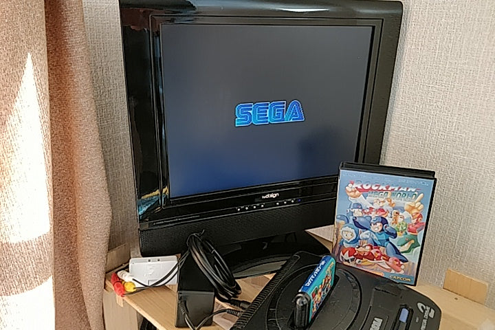ROCK MAN MEGA WORLD MEGAMAN MEGA DRIVE (Genesis )  Cartridge,Boxed set-a1219- - Hakushin Retro Game shop