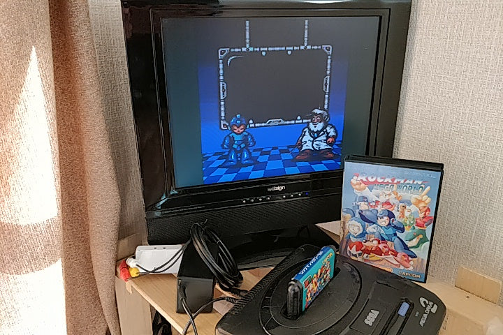 ROCK MAN MEGA WORLD MEGAMAN MEGA DRIVE (Genesis )  Cartridge,Boxed set-a1219- - Hakushin Retro Game shop