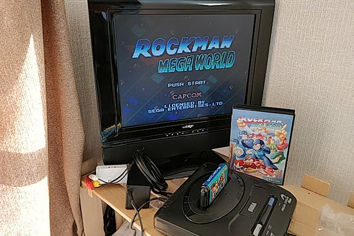 ROCK MAN MEGA WORLD MEGAMAN MEGA DRIVE (Genesis )  Cartridge,Boxed set-a1219- - Hakushin Retro Game shop