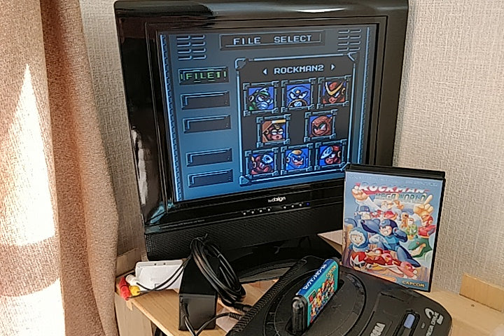 ROCK MAN MEGA WORLD MEGAMAN MEGA DRIVE (Genesis )  Cartridge,Boxed set-a1219- - Hakushin Retro Game shop