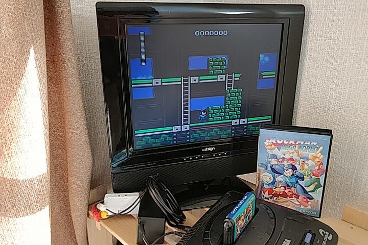 ROCK MAN MEGA WORLD MEGAMAN MEGA DRIVE (Genesis )  Cartridge,Boxed set-a1219- - Hakushin Retro Game shop