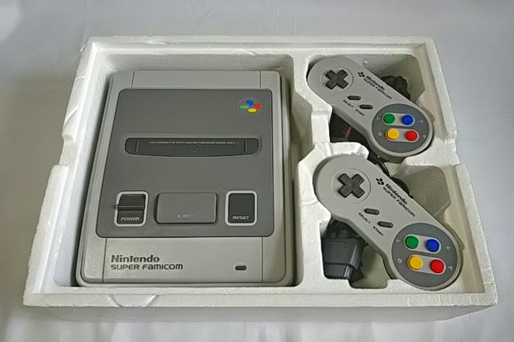 Super Famicom SNES console (SNES/SHVC-001),2 pads,AV cable,Manual,Boxed-b128- - Hakushin Retro Game shop