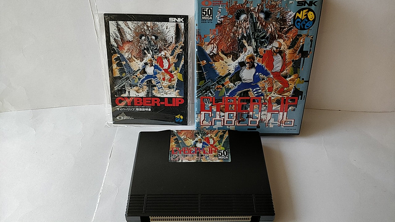 Cyber-Lip Cyber Lip SNK NEO GEO AES Cartridge, Manual Boxed set tested-b211- - Hakushin Retro Game shop