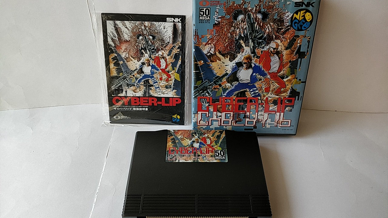 Cyber-Lip Cyber Lip SNK NEO GEO AES Cartridge, Manual Boxed set tested-b211- - Hakushin Retro Game shop