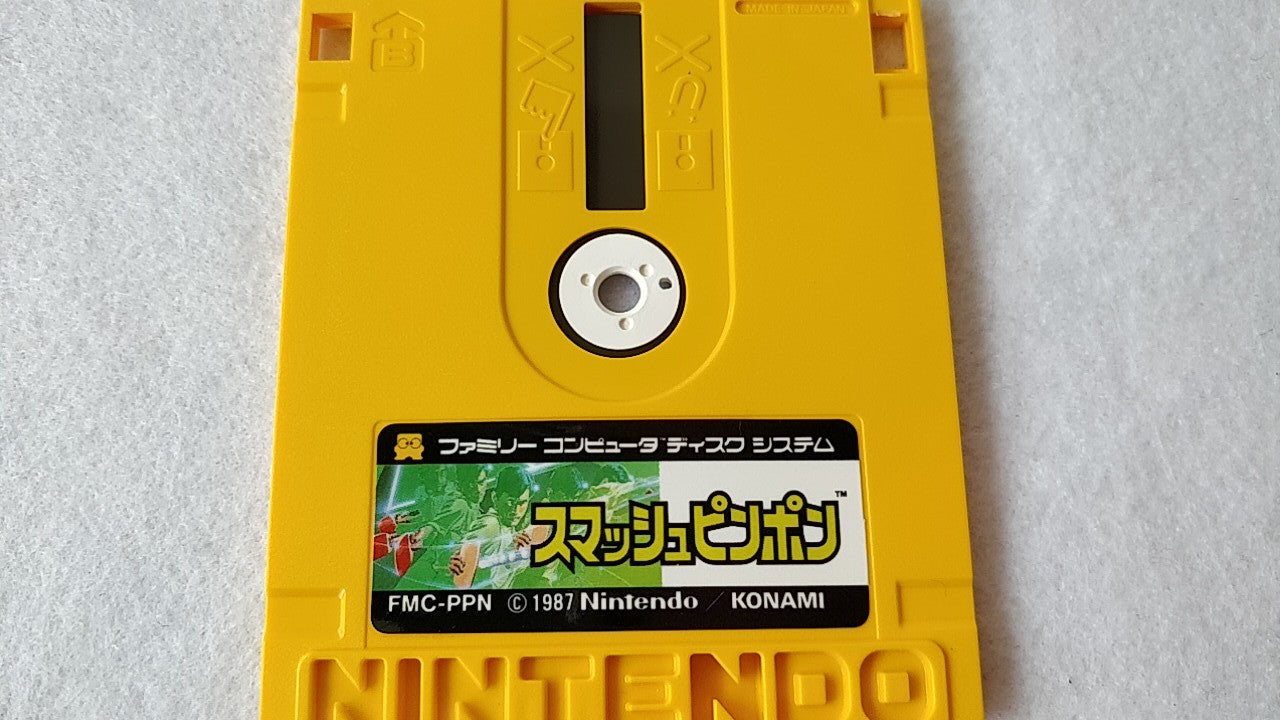 ZANAC/Smash Ping Pong  FAMICOM DISK SYSTEM FDS Gamedisk and Box set tested-b216- - Hakushin Retro Game shop
