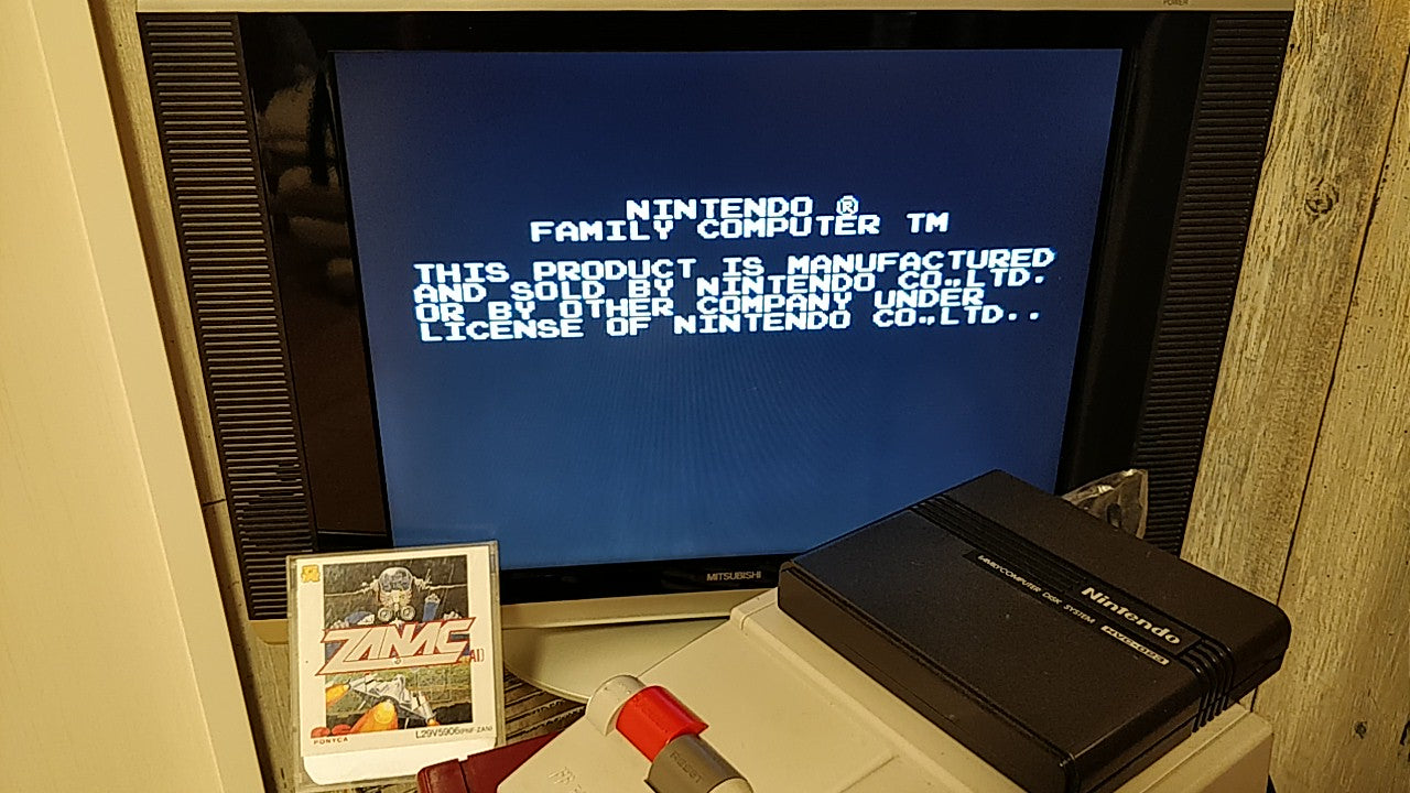 ZANAC/Smash Ping Pong  FAMICOM DISK SYSTEM FDS Gamedisk and Box set tested-b216- - Hakushin Retro Game shop