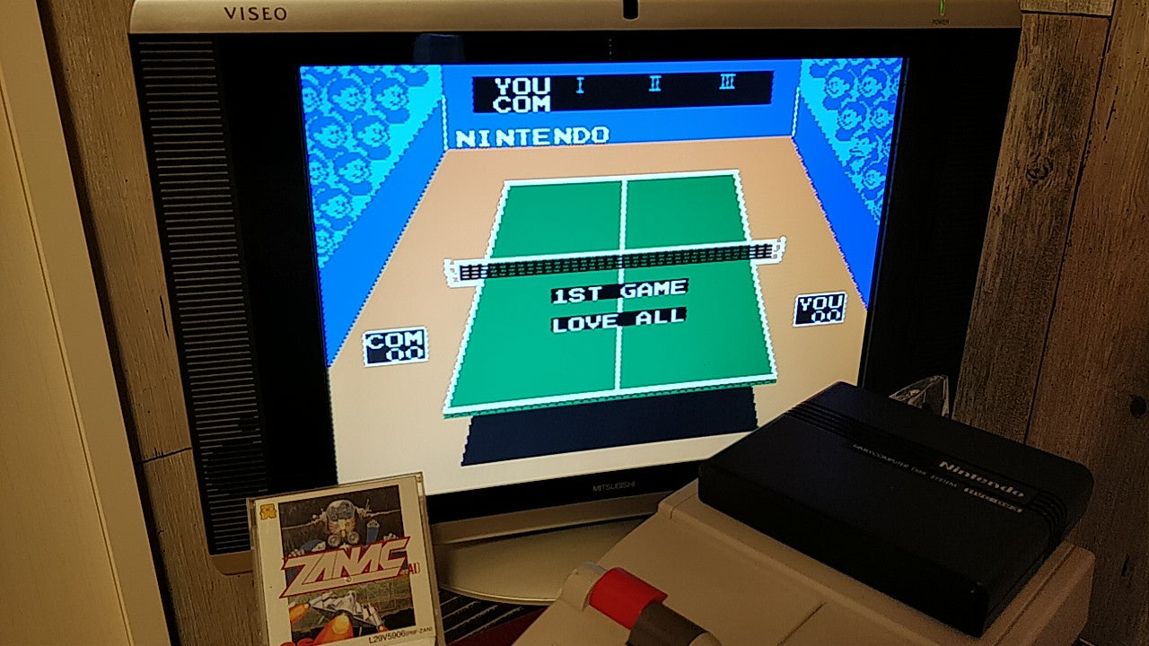 ZANAC/Smash Ping Pong  FAMICOM DISK SYSTEM FDS Gamedisk and Box set tested-b216- - Hakushin Retro Game shop