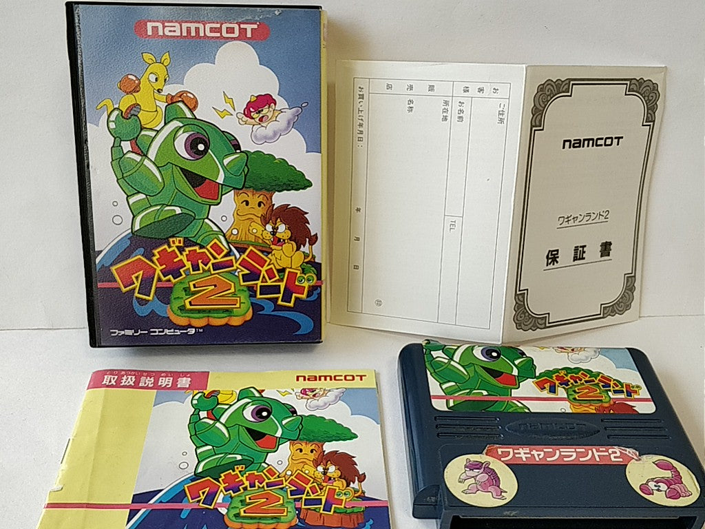Wagan Land 2 Nintendo Famicom FC NES Cartridge,Manual,Boxed Japan tested-b313- - Hakushin Retro Game shop