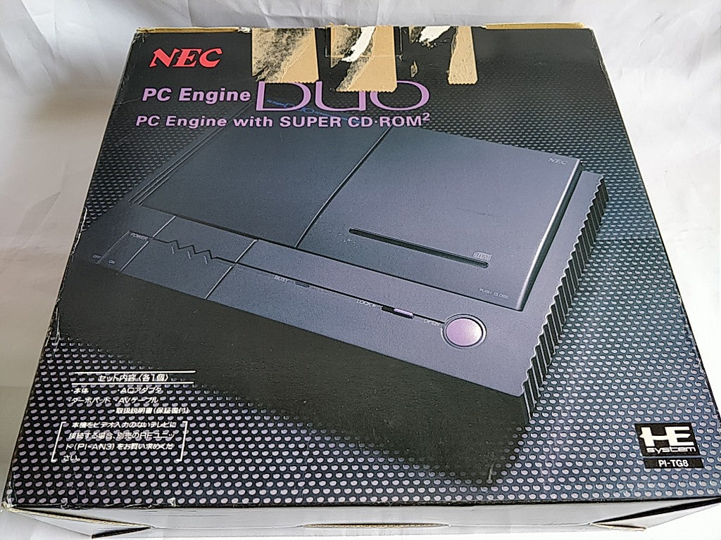 Defective NEC PC Engine DUO Console (TurboDUO PI-TG8),Pad,PSU,Boxed set-b320- - Hakushin Retro Game shop