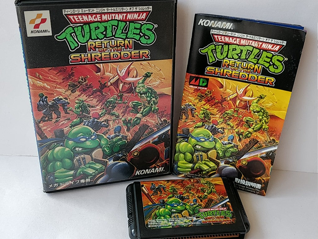 T.M.N.T. Return of the Shredder SEGA MEGA DRIVE (Genesis ) Boxed tested-b331 - Hakushin Retro Game shop