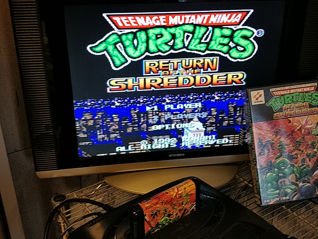 T.M.N.T. Return of the Shredder SEGA MEGA DRIVE (Genesis ) Boxed tested-b331 - Hakushin Retro Game shop