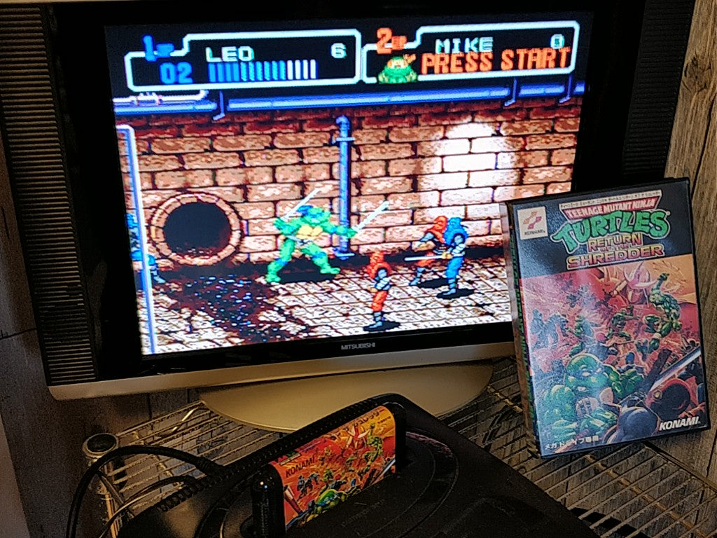T.M.N.T. Return of the Shredder SEGA MEGA DRIVE (Genesis ) Boxed tested-b331 - Hakushin Retro Game shop