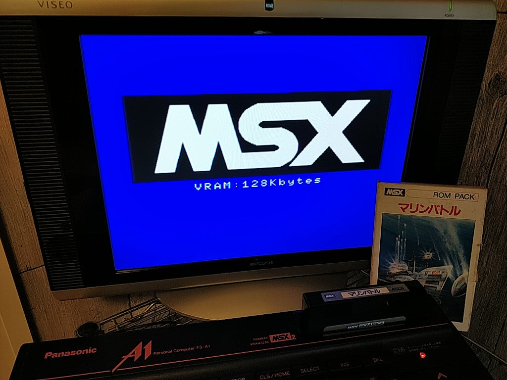 MARINE BATTLE KONAMI MSX MSX2 Game cartridge,Manual,Boxed set tested -b411- - Hakushin Retro Game shop