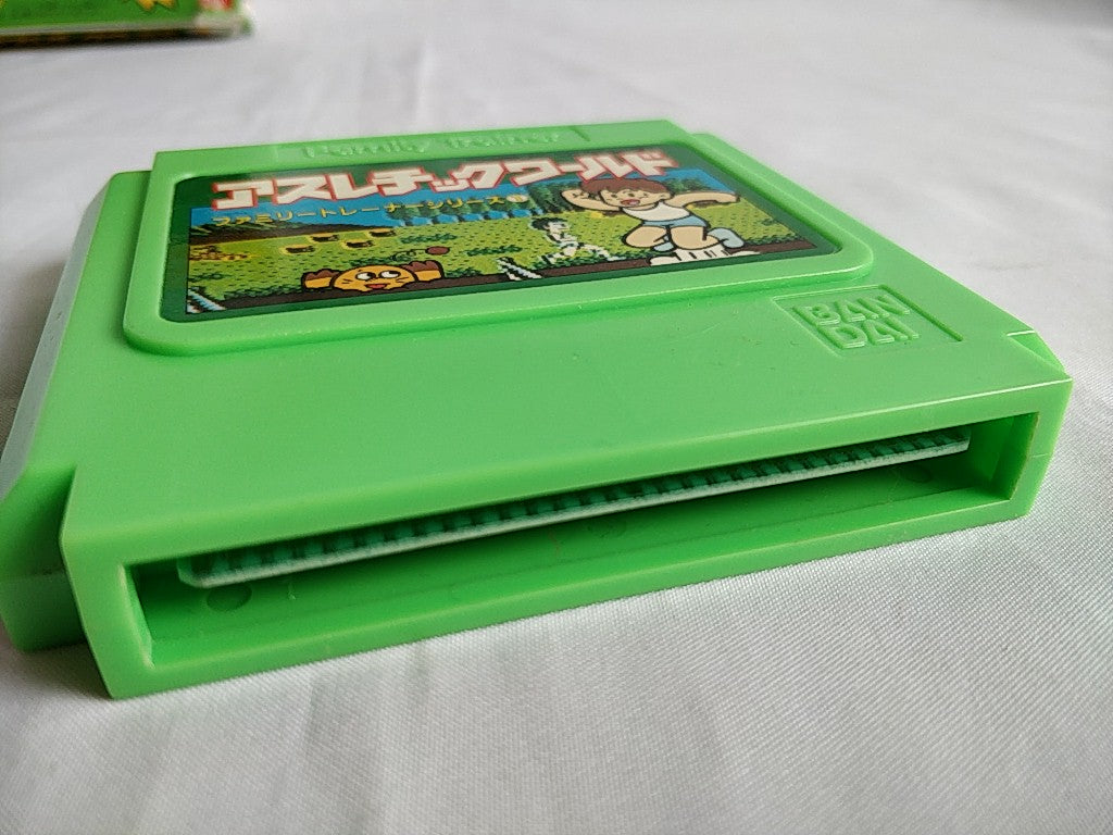 Athletic World Family trainer Famicom NES Cartridge,manual,boxed tested-b520- - Hakushin Retro Game shop