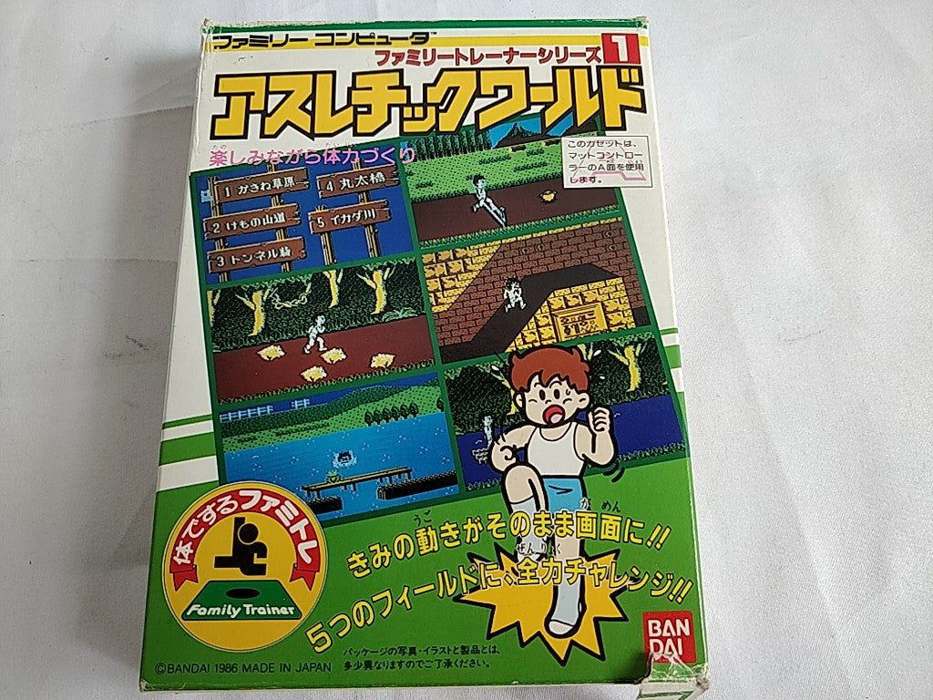 Athletic World Family trainer Famicom NES Cartridge,manual,boxed tested-b520- - Hakushin Retro Game shop