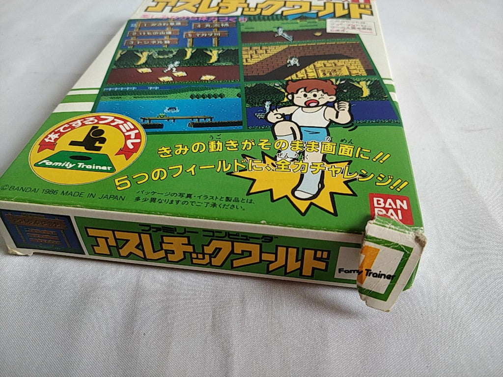 Athletic World Family trainer Famicom NES Cartridge,manual,boxed tested-b520- - Hakushin Retro Game shop
