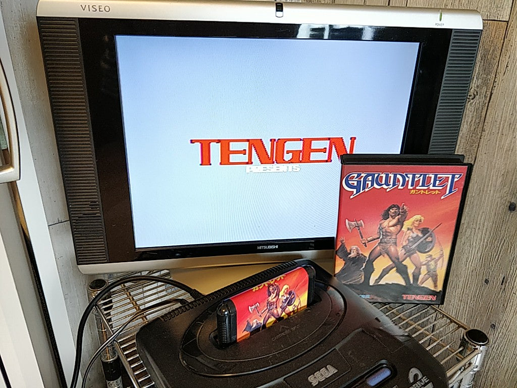 Gauntlet SEGA MEGA DRIVE GENESIS Cartridge,Manual,Boxed set tested-b602- - Hakushin Retro Game shop