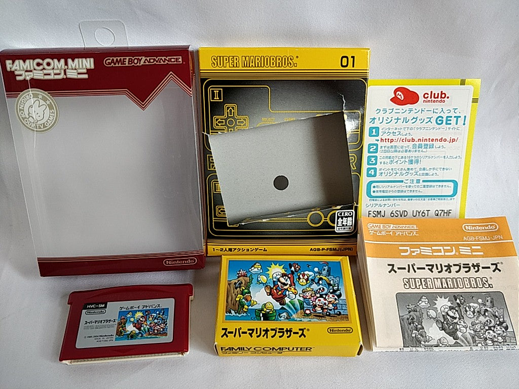 Super Mario Brothers for Gameboy Advance Famicom Mini boxed tested-b722- - Hakushin Retro Game shop