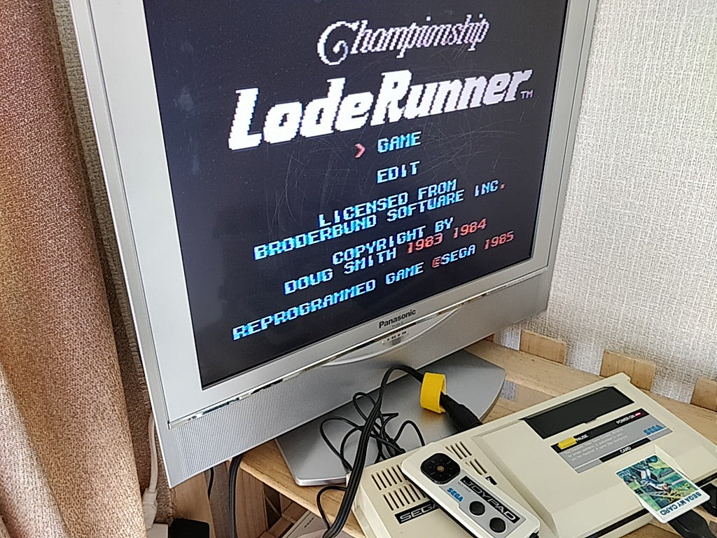 Championship Lode Runner for SEGA Mark 3,SG-1000 Game Card only/tested-c0318- - Hakushin Retro Game shop