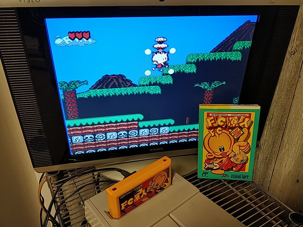 FC GENJIN Bonks Adventure Nintendo FAMICOM (FC) Cartridge,Manual,Boxed -c0419- - Hakushin Retro Game shop