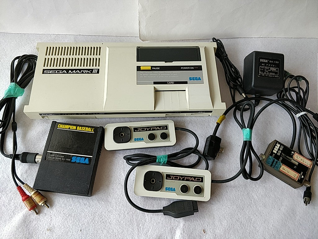 SEGA MARK 3 III CONSOLE (Sega Master System) ,Pads,PSU,AV cable,Game set-c0423- - Hakushin Retro Game shop