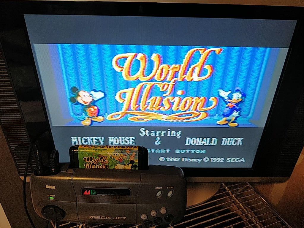 Starring Mickey Mouse Castle Of Illusion,World of Illusion set MEGA DRIVE-c0620- - Hakushin Retro Game shop