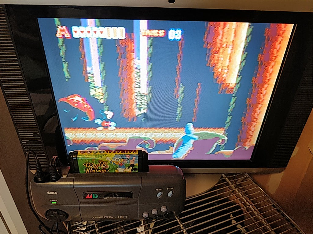 Starring Mickey Mouse Castle Of Illusion,World of Illusion set MEGA DRIVE-c0620- - Hakushin Retro Game shop