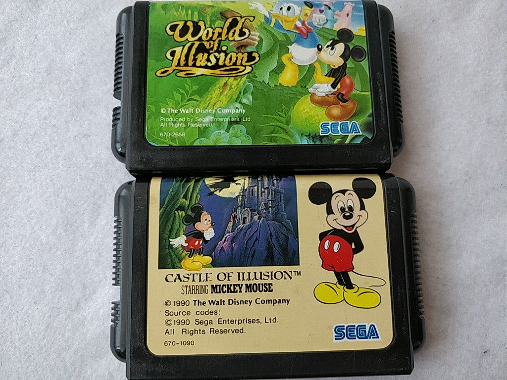 Starring Mickey Mouse Castle Of Illusion,World of Illusion set MEGA DRIVE-c0620- - Hakushin Retro Game shop